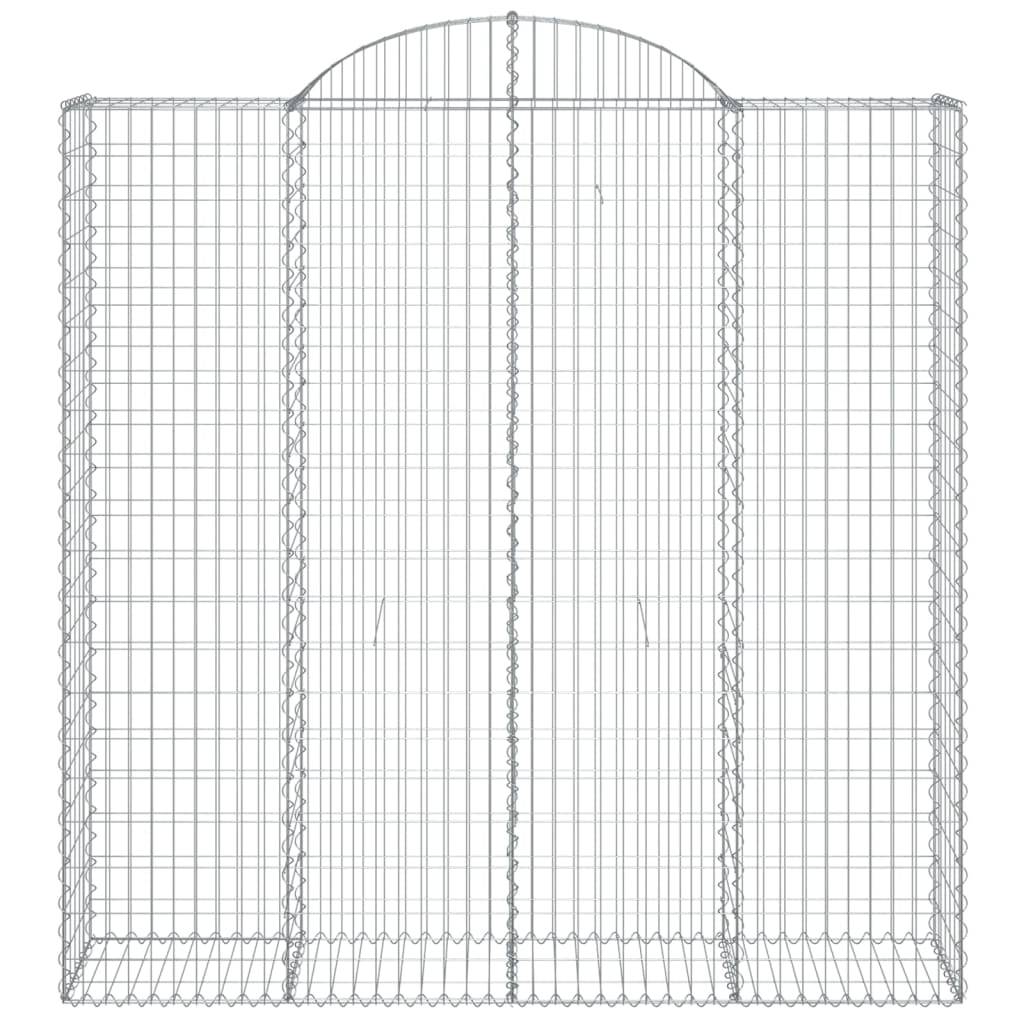 vidaXL Gabionen mit Hochbogen 9 Stk. 200x50x200/220cm Verzinktes Eisen