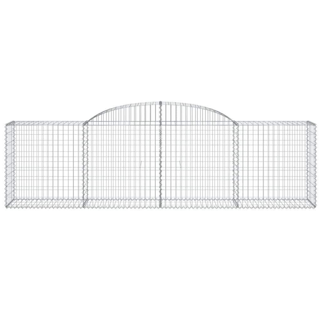 vidaXL Gabionen mit Hochbogen 6 Stk. 300x50x80/100 cm Verzinktes Eisen