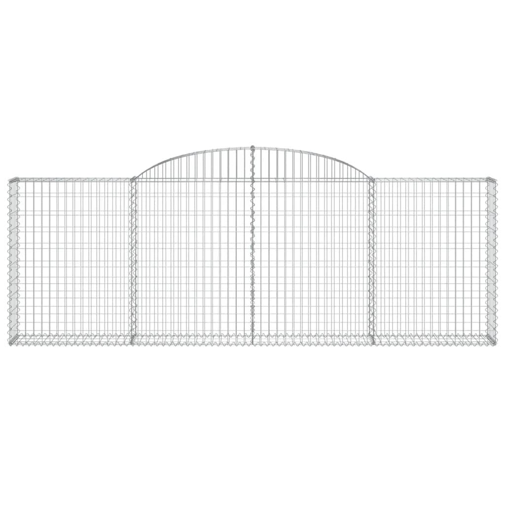 vidaXL Gabionen mit Hochbogen 12 Stk 300x30x100/120cm Verzinktes Eisen