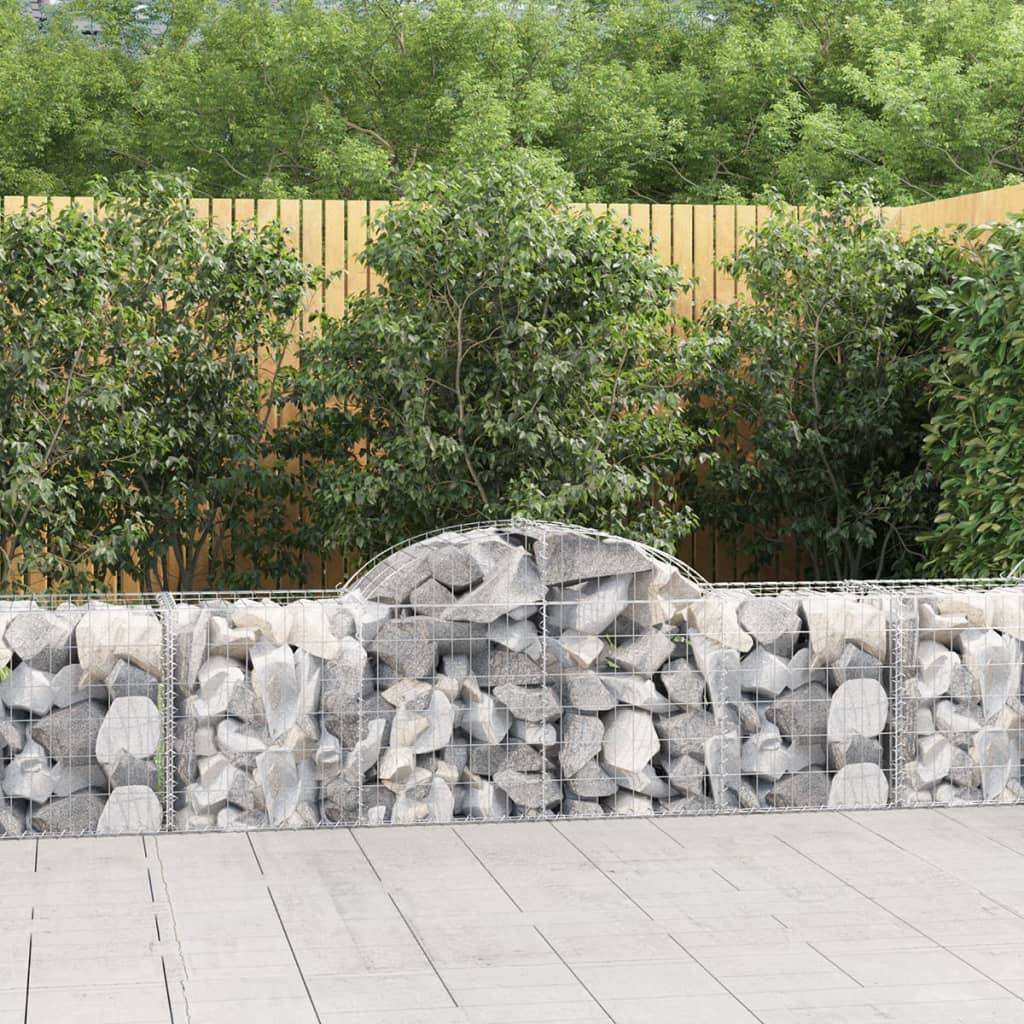 vidaXL Gabionen mit Hochbogen 12 Stk. 200x50x60/80 cm Verzinktes Eisen
