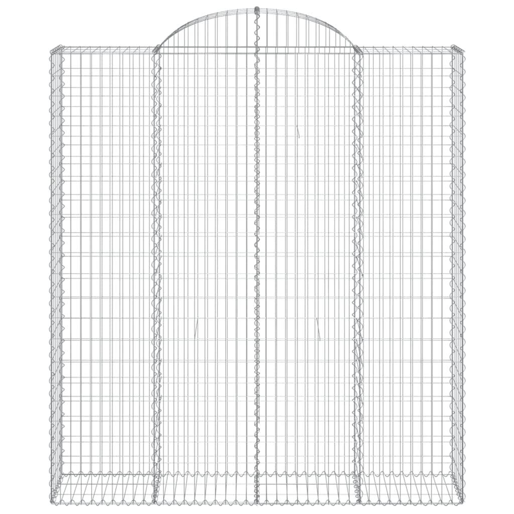 vidaXL Gabionen mit Hochbogen 4 Stk. 200x50x220/240cm Verzinktes Eisen