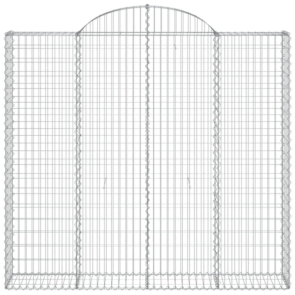 vidaXL Gabionen mit Hochbogen 4 Stk. 200x50x180/200cm Verzinktes Eisen