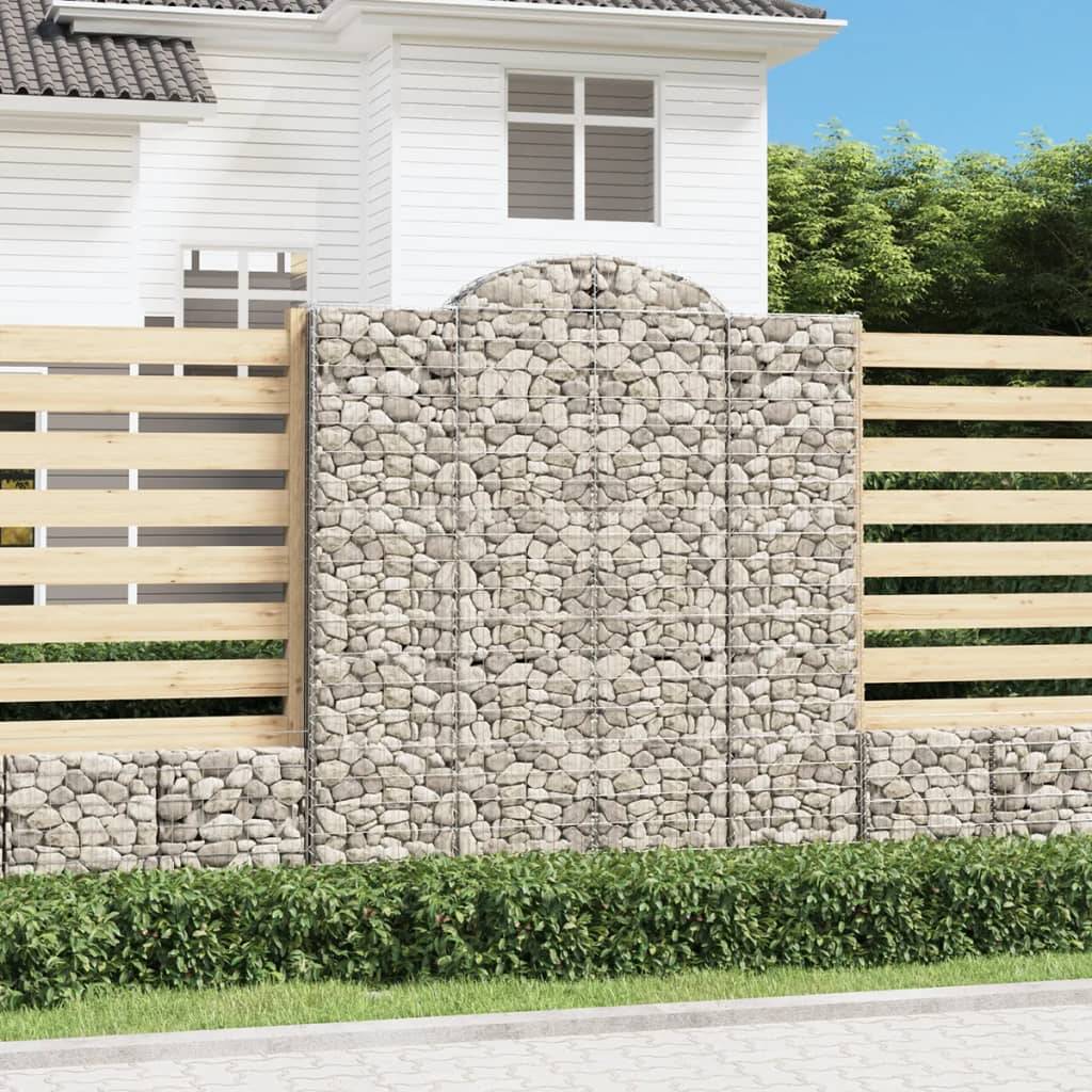 vidaXL Gabionen mit Hochbogen 25Stk. 200x50x220/240cm Verzinktes Eisen