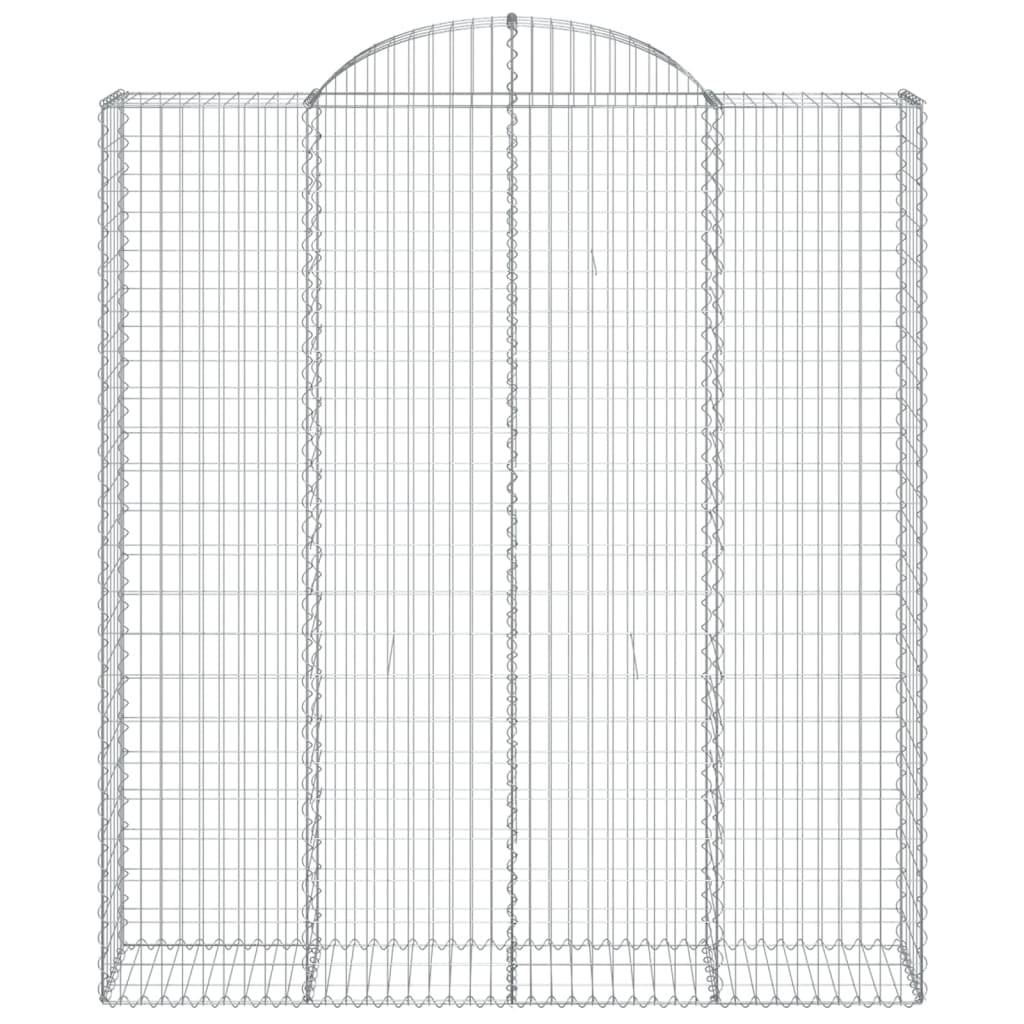 vidaXL Gabione mit Hochbogen 200x50x220/240 cm Verzinktes Eisen