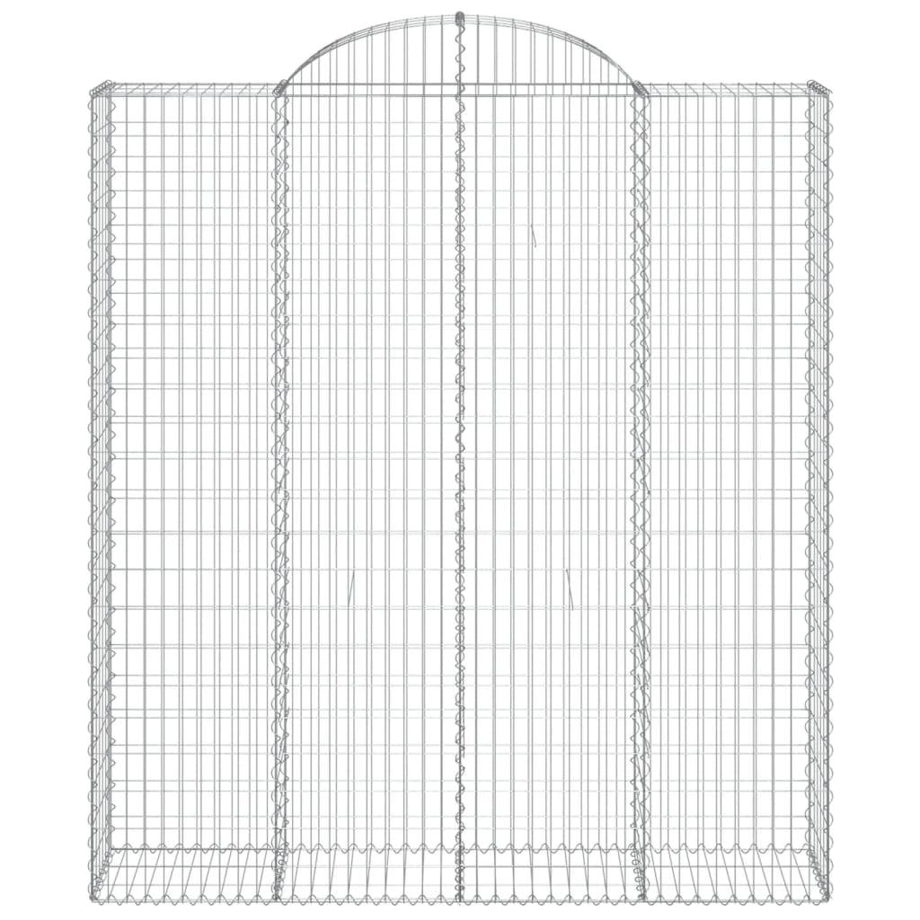 vidaXL Gabionen mit Hochbogen 3 Stk. 200x50x220/240cm Verzinktes Eisen
