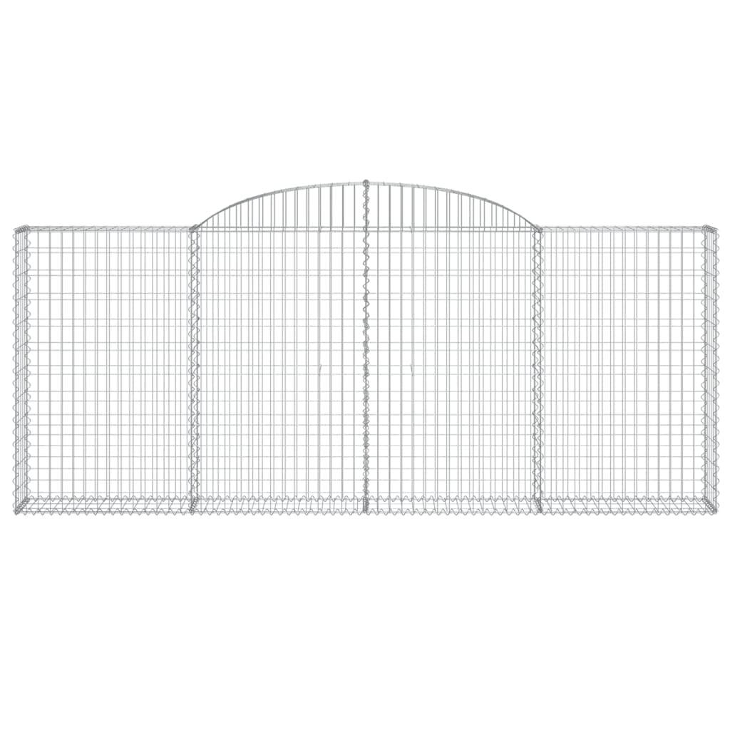 vidaXL Gabionen mit Hochbogen 9 Stk. 300x30x120/140cm Verzinktes Eisen