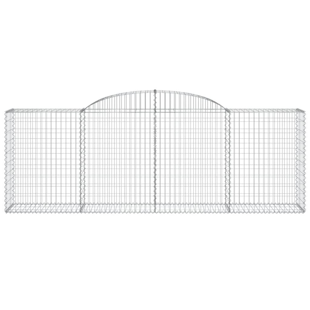 vidaXL Gabionen mit Hochbogen 11 Stk 300x50x100/120cm Verzinktes Eisen