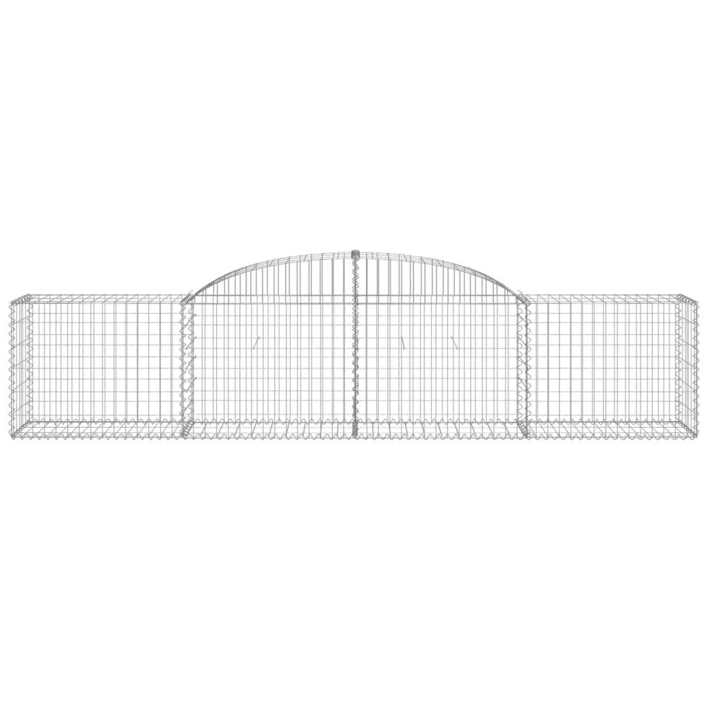 vidaXL Gabionen mit Hochbogen 7 Stk. 300x50x60/80 cm Verzinktes Eisen