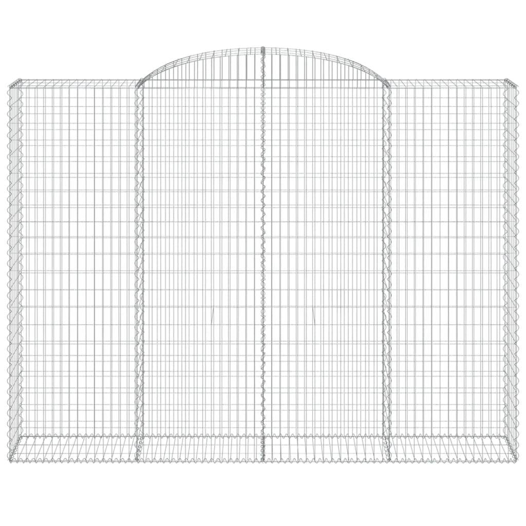 vidaXL Gabionen mit Hochbogen 3 Stk. 300x50x220/240cm Verzinktes Eisen