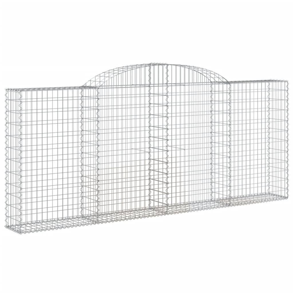 vidaXL Gabionen mit Hochbogen 8 Stk. 300x30x120/140cm Verzinktes Eisen