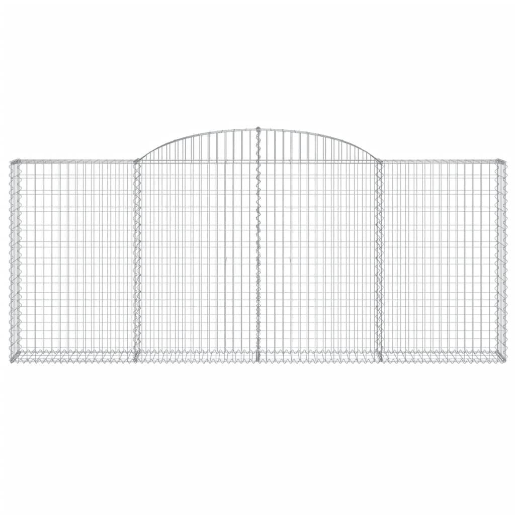 vidaXL Gabionen mit Hochbogen 12 Stk 300x30x120/140cm Verzinktes Eisen
