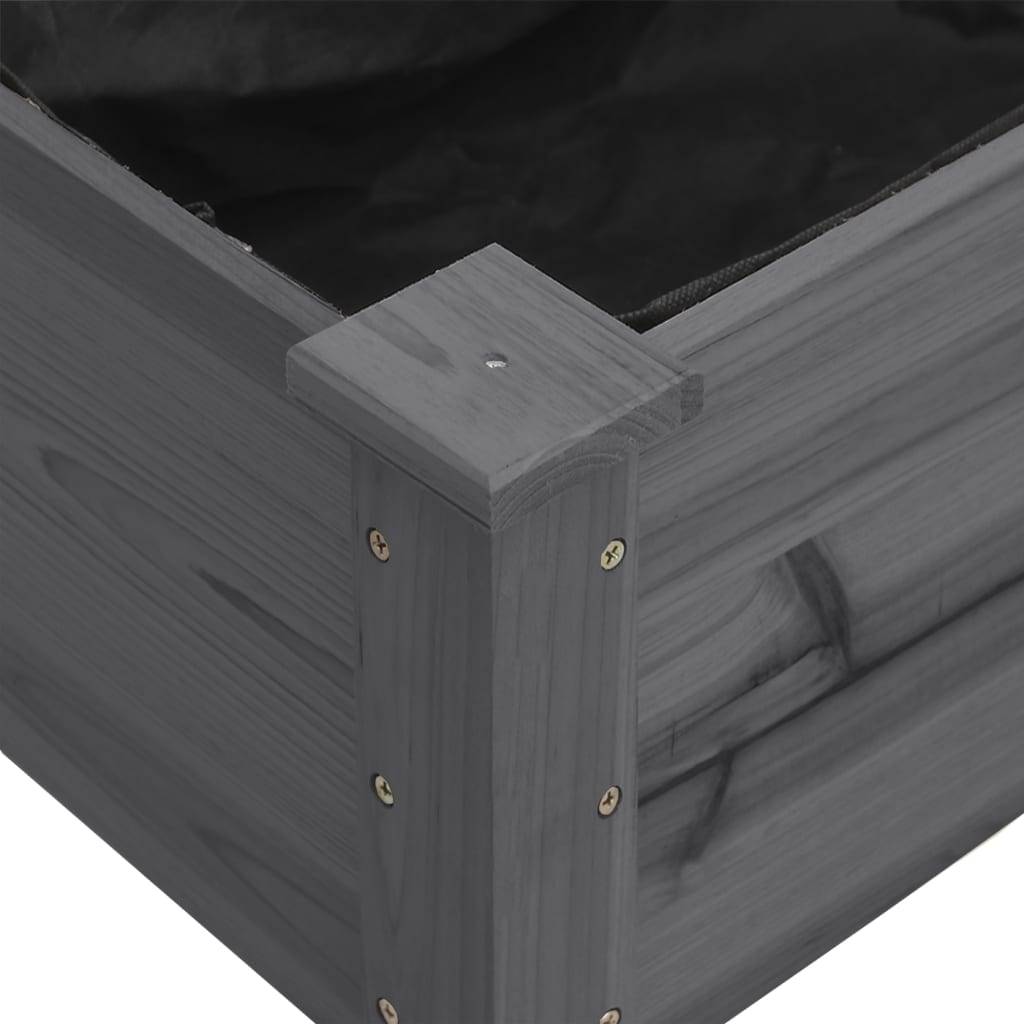 vidaXL Pflanzkübel mit Einsatz und Rollen Grau 118x59x80 cm Tannenholz