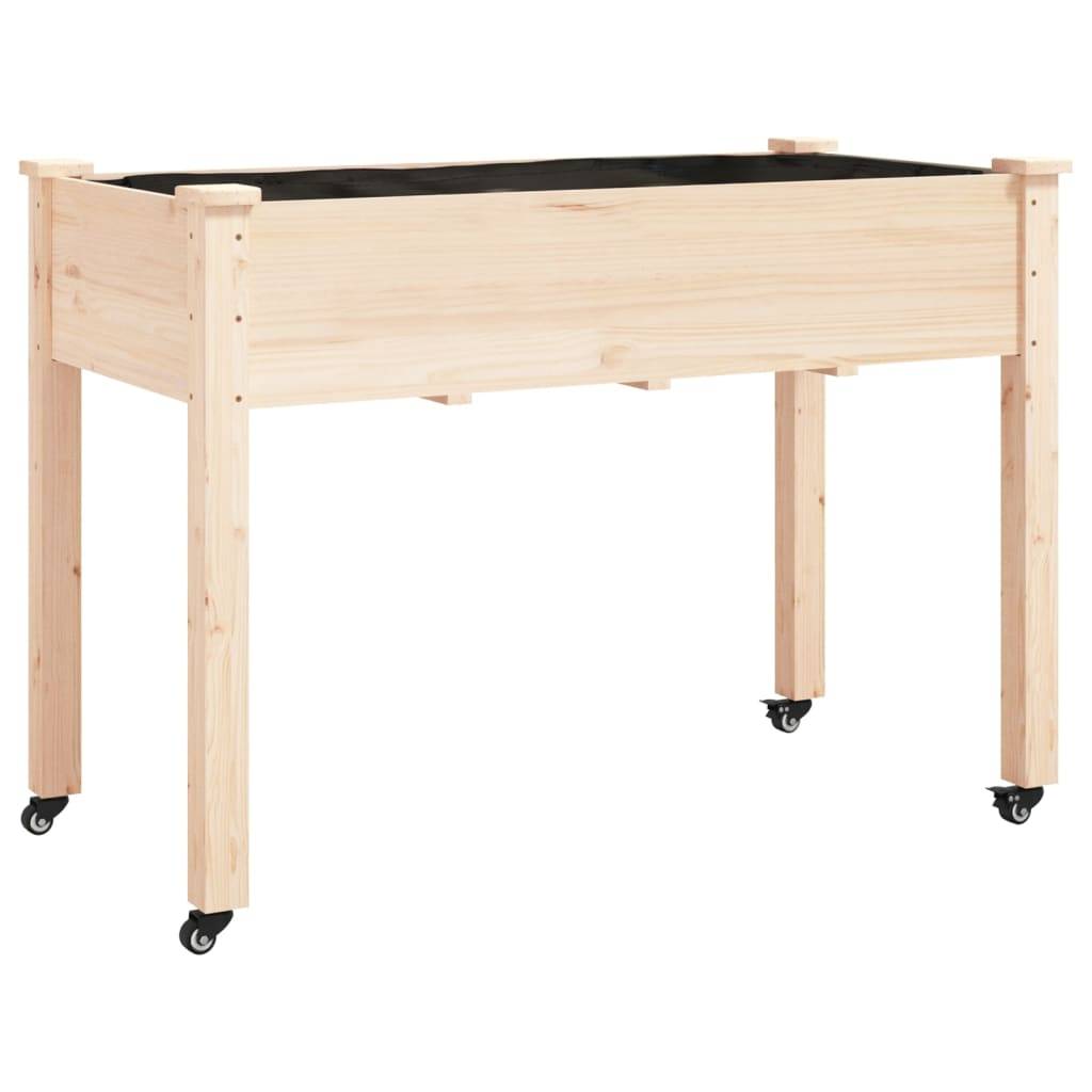 vidaXL Pflanzkübel mit Einsatz und Rollen 118x59x80cm Massivholz Tanne