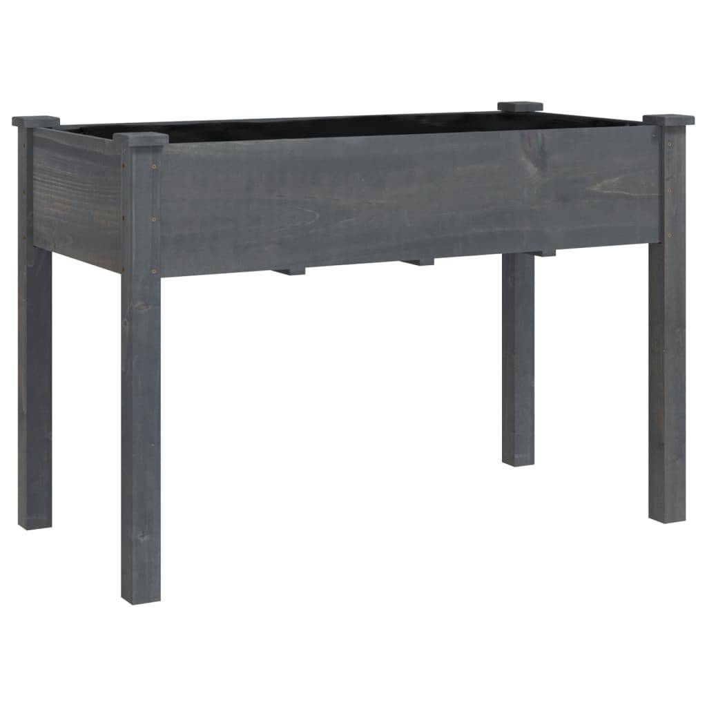 vidaXL Pflanzkübel mit Einsatz und Rollen Grau 118x59x80 cm Tannenholz