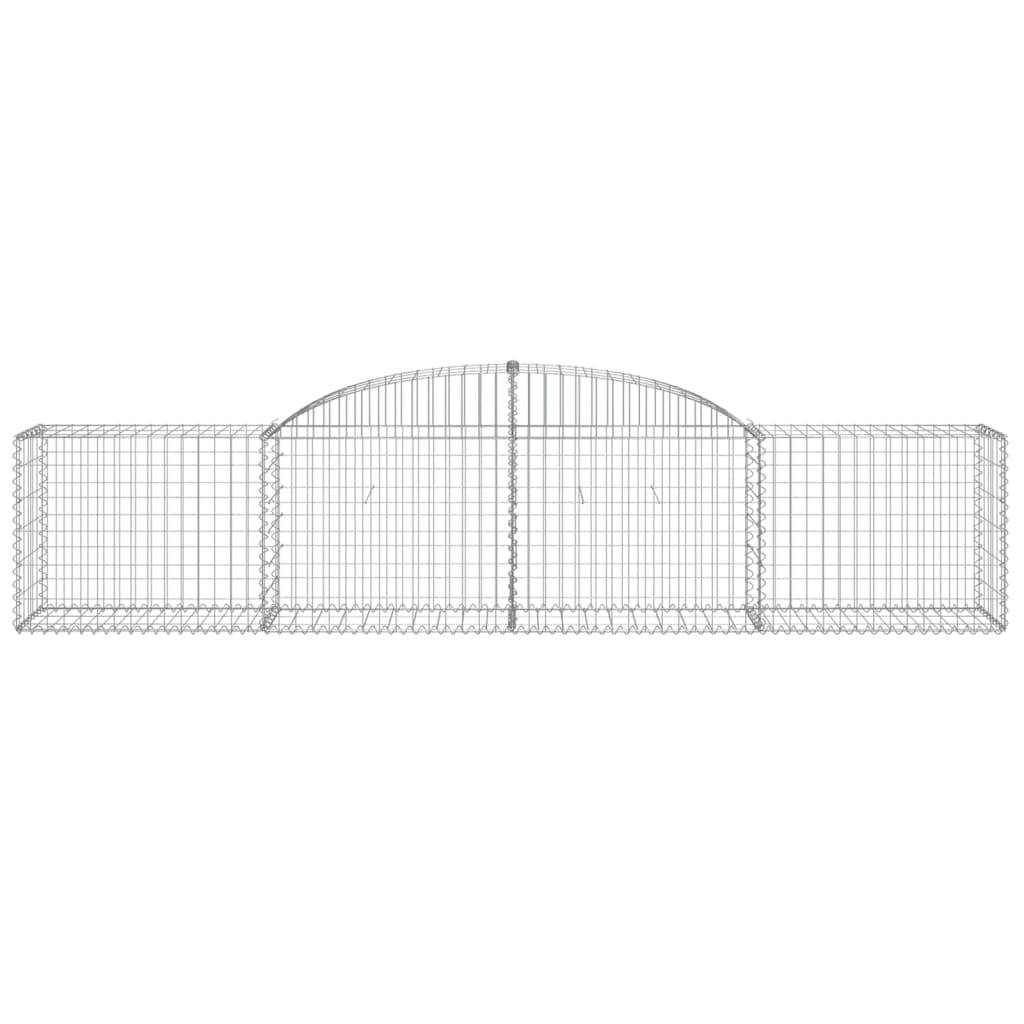 vidaXL Gabionen mit Hochbogen 12 Stk. 300x50x60/80 cm Verzinktes Eisen