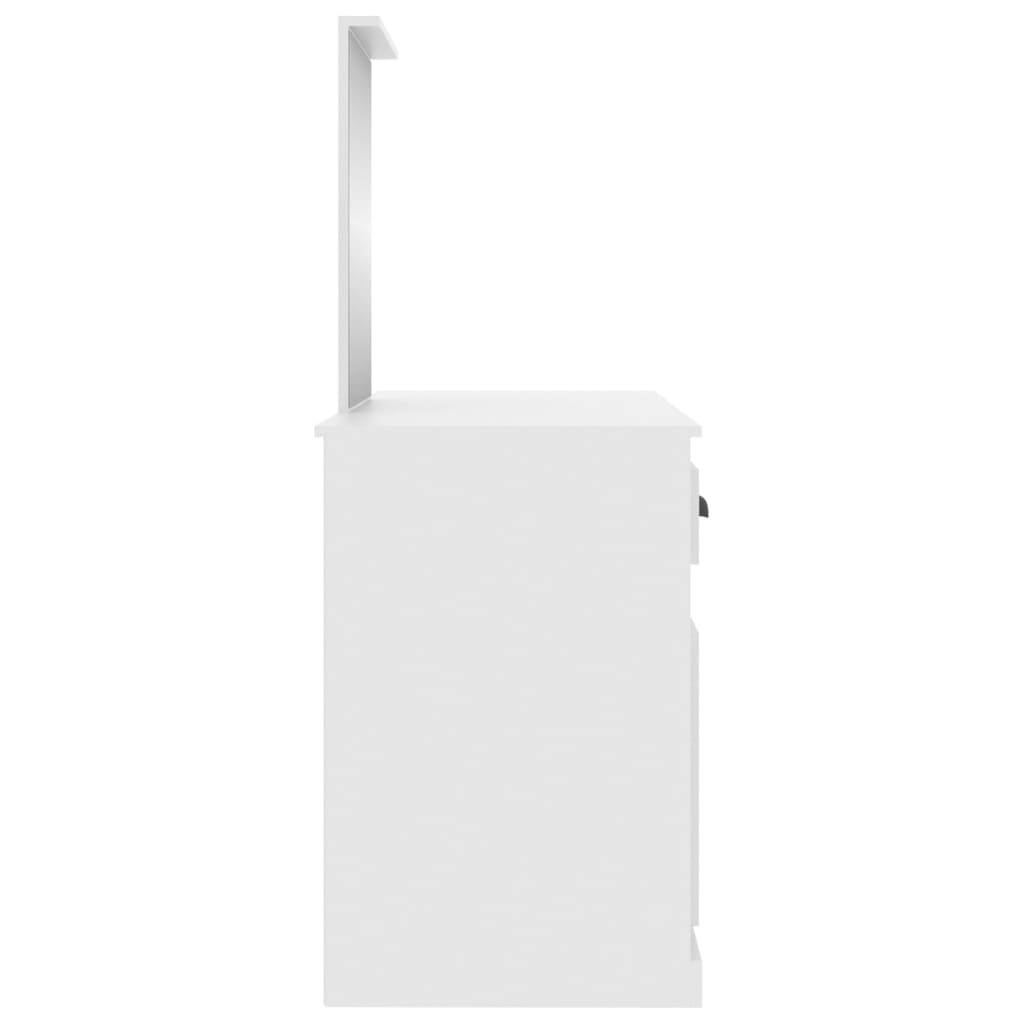 vidaXL Schminktisch mit Spiegel Weiß 130x50x132,5 cm