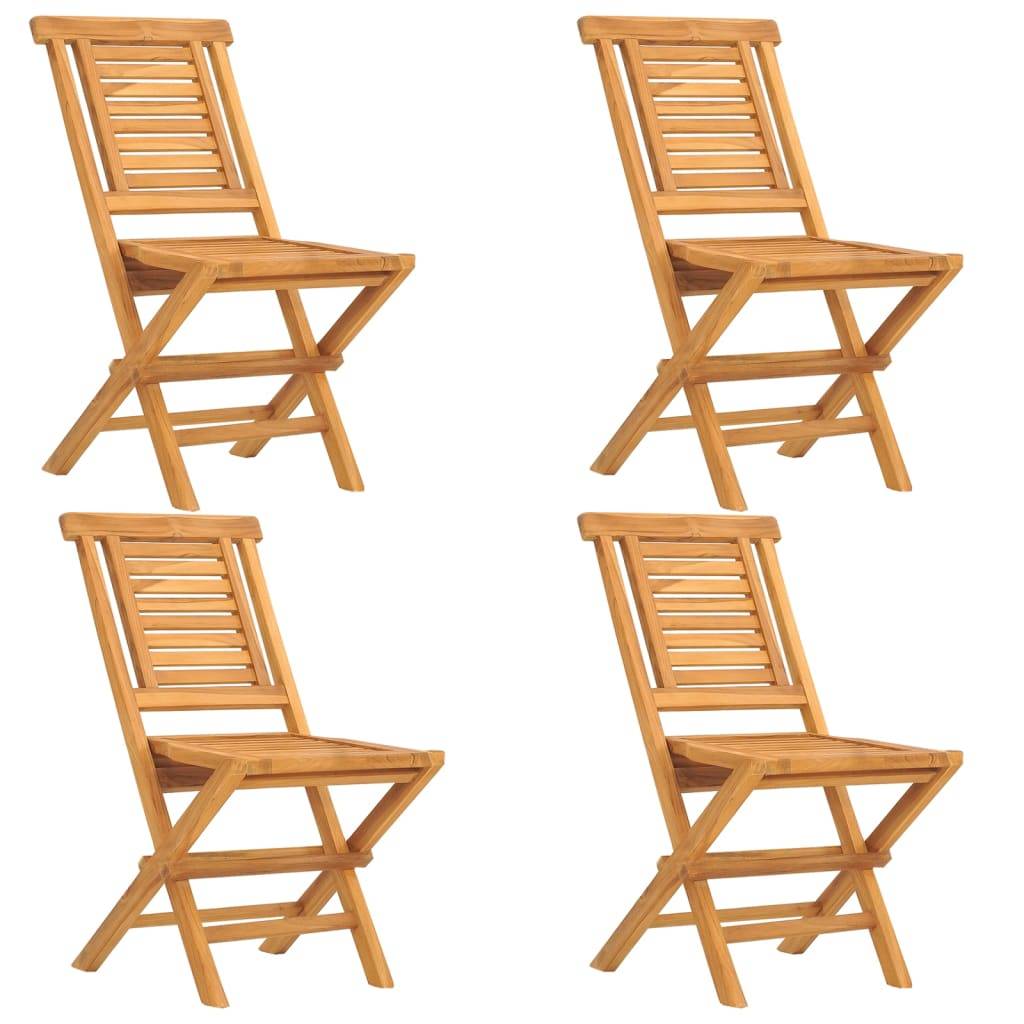 vidaXL Gartenstühle 4 Stk. Klappbar 47x63x90 cm Massivholz Teak