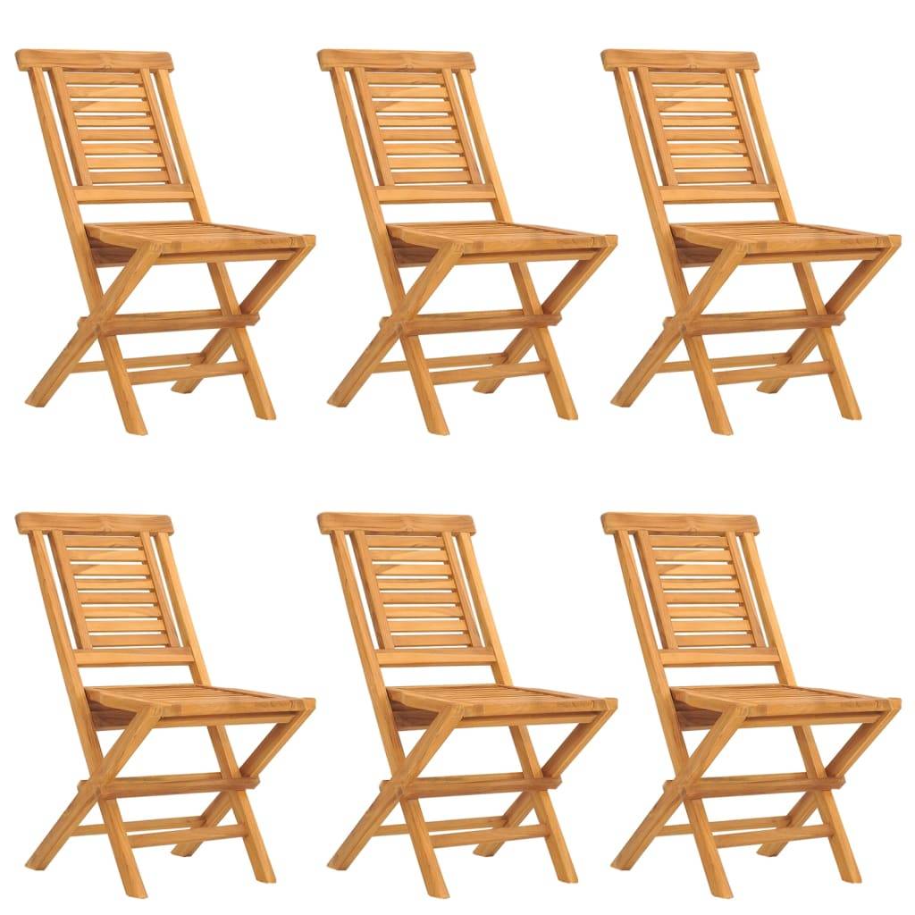 vidaXL Gartenstühle 6 Stk. Klappbar 47x63x90 cm Massivholz Teak