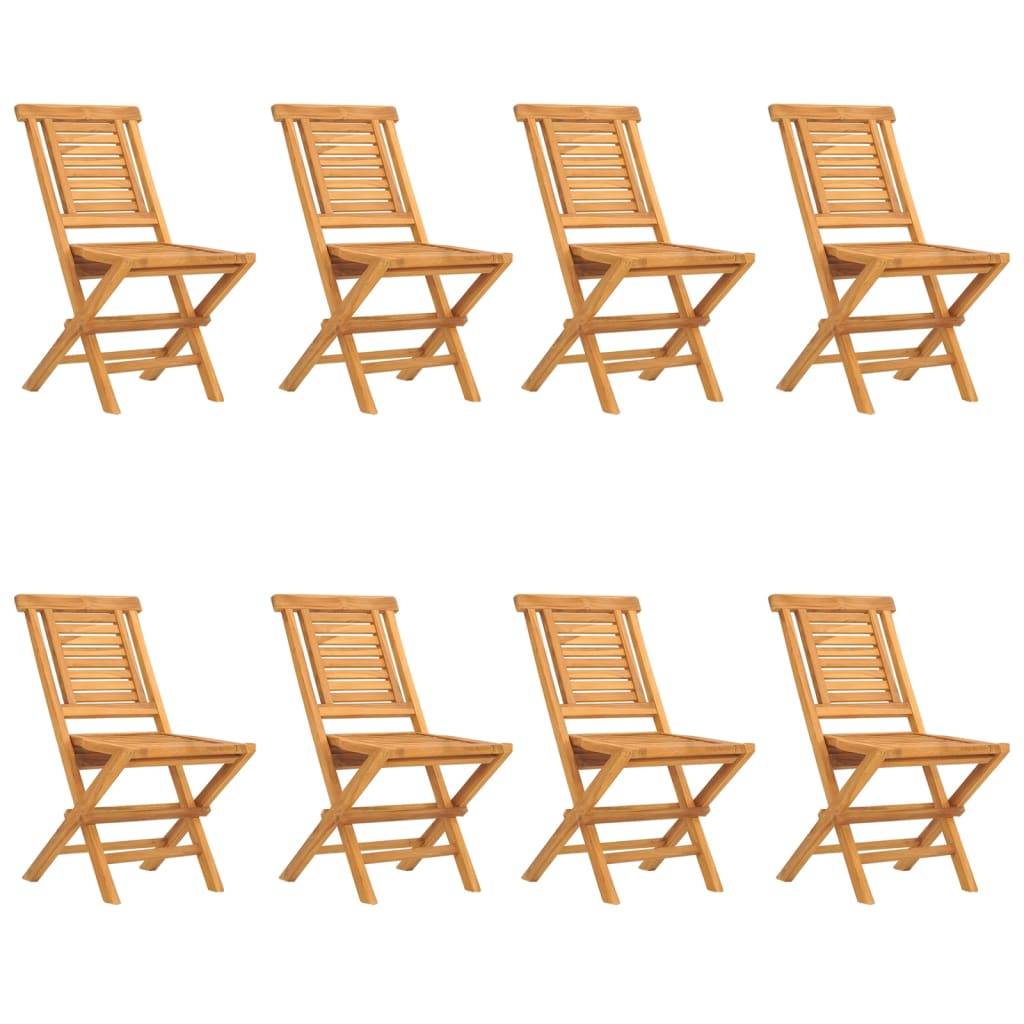 vidaXL Gartenstühle 8 Stk. Klappbar 47x63x90 cm Massivholz Teak