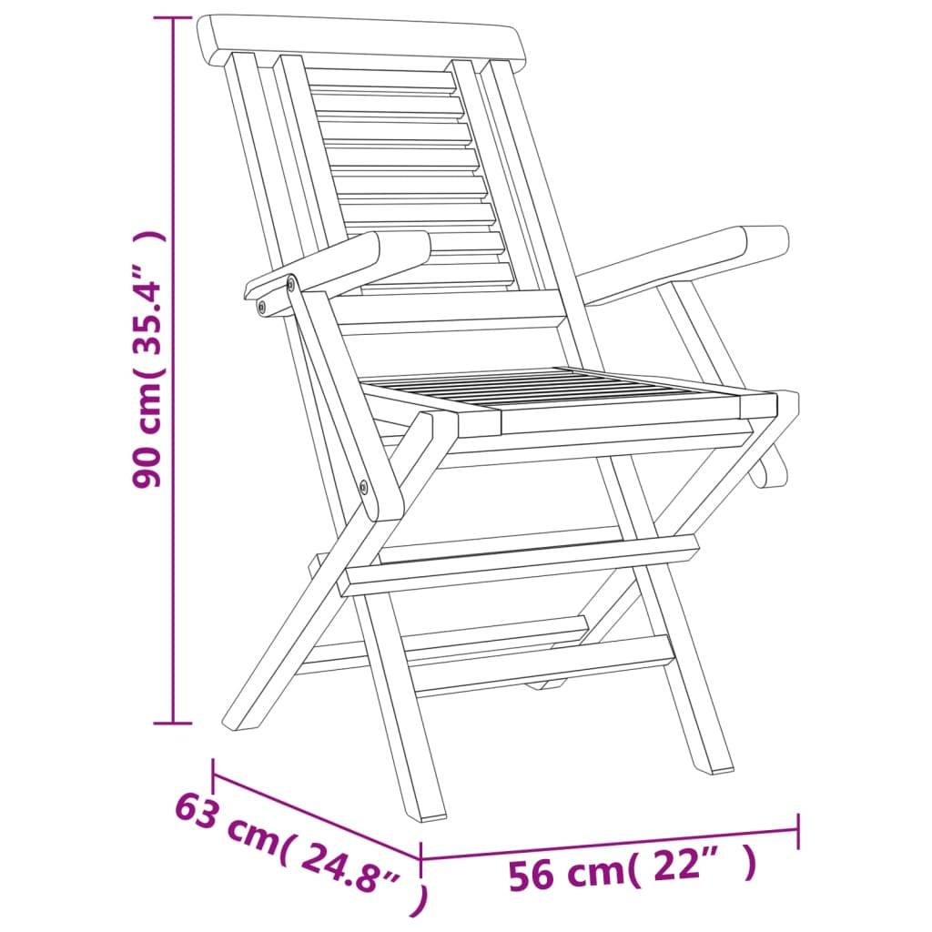 vidaXL 7-tlg. Garten-Essgruppe Massivholz Teak