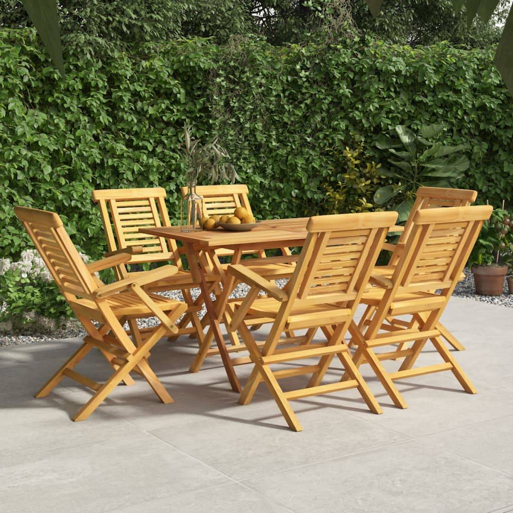vidaXL Gartenstühle 6 Stk. Klappbar 56x63x90 cm Massivholz Teak
