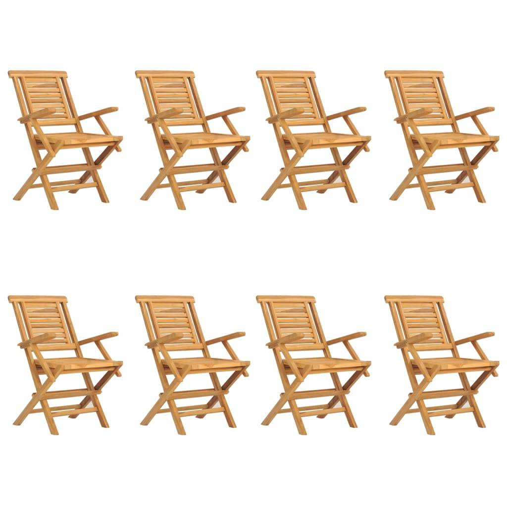 vidaXL Gartenstühle 8 Stk. Klappbar 56x63x90 cm Massivholz Teak