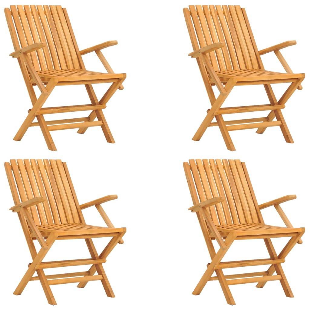 vidaXL Gartenstühle 4 Stk. Klappbar 61x67x90 cm Massivholz Teak