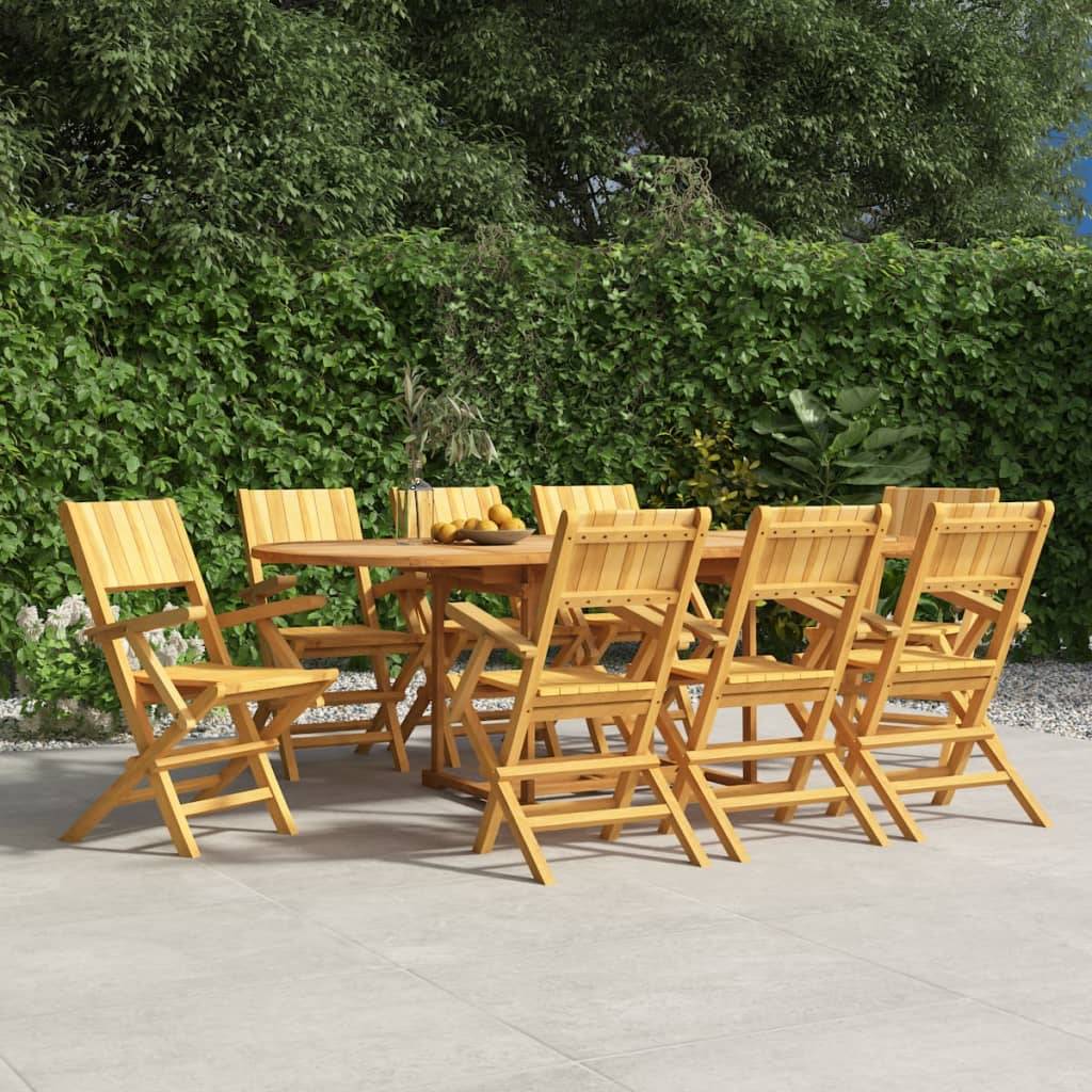 vidaXL Gartenstühle 8 Stk. Klappbar 55x61x90 cm Massivholz Teak