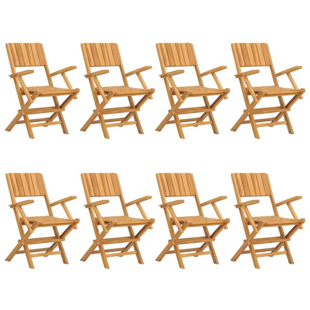 vidaXL Gartenstühle 8 Stk. Klappbar 55x61x90 cm Massivholz Teak