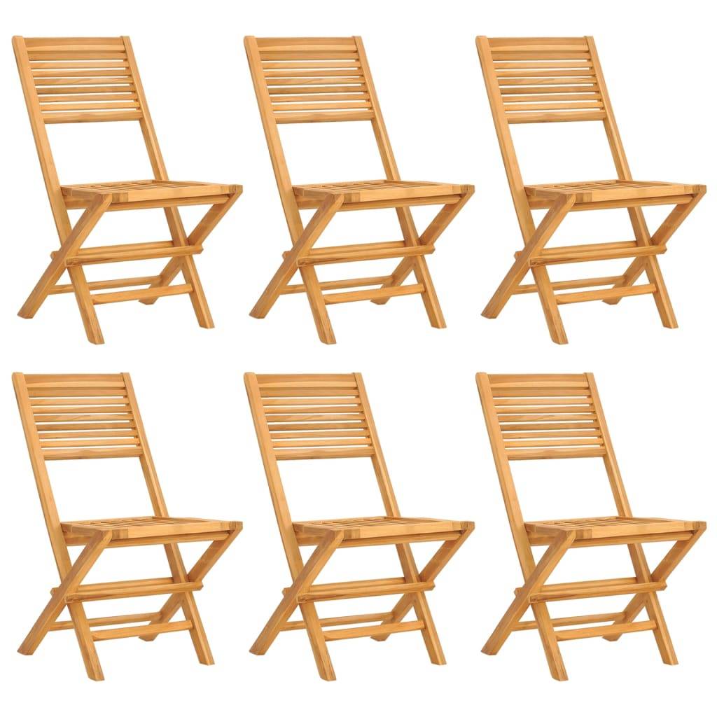 vidaXL Gartenstühle 6 Stk. Klappbar 47x62x90 cm Massivholz Teak