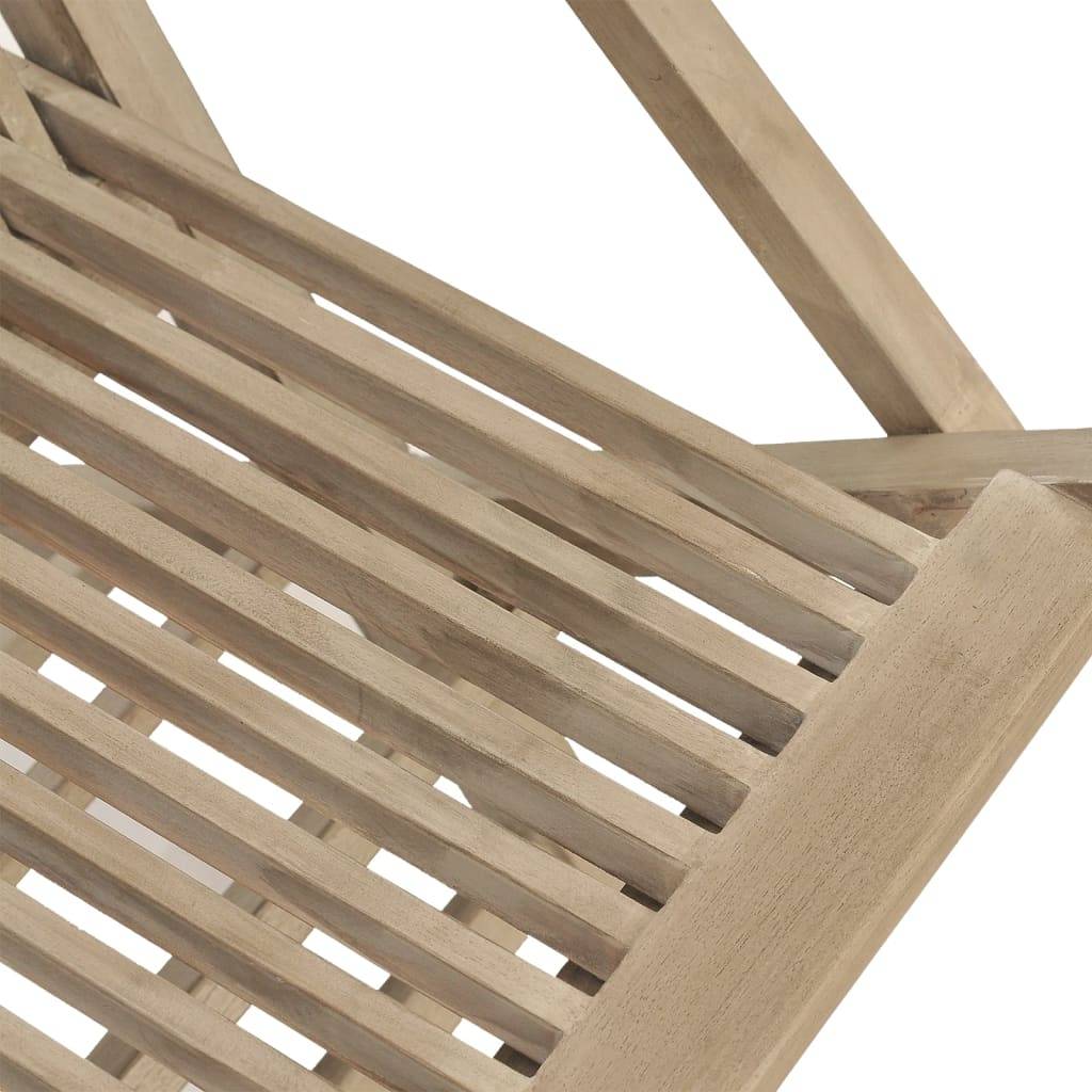vidaXL Gartenstühle 4 Stk. Klappbar Grau 56x61x89 cm Massivholz Teak