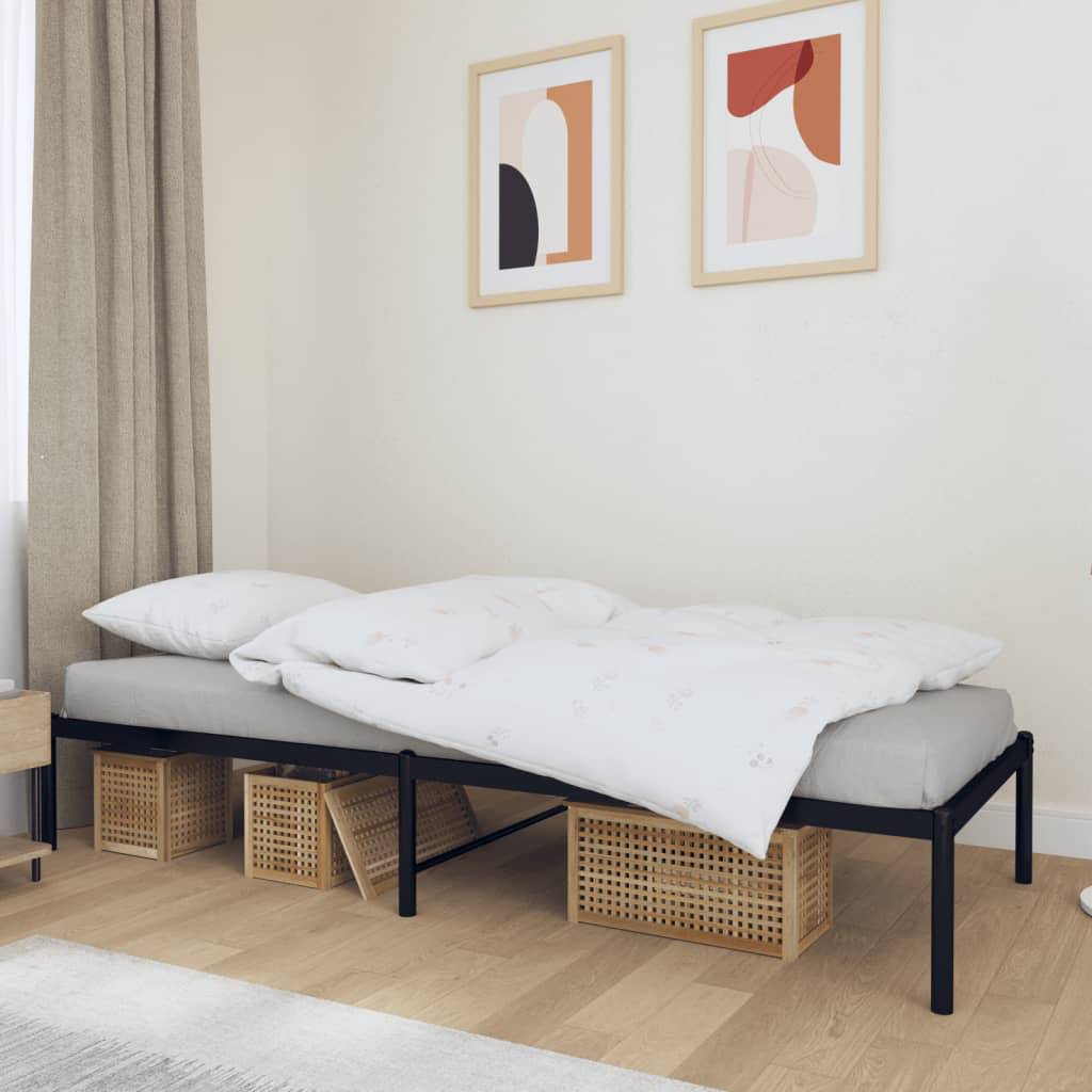 vidaXL Bettgestell Metall Schwarz 75x190 cm
