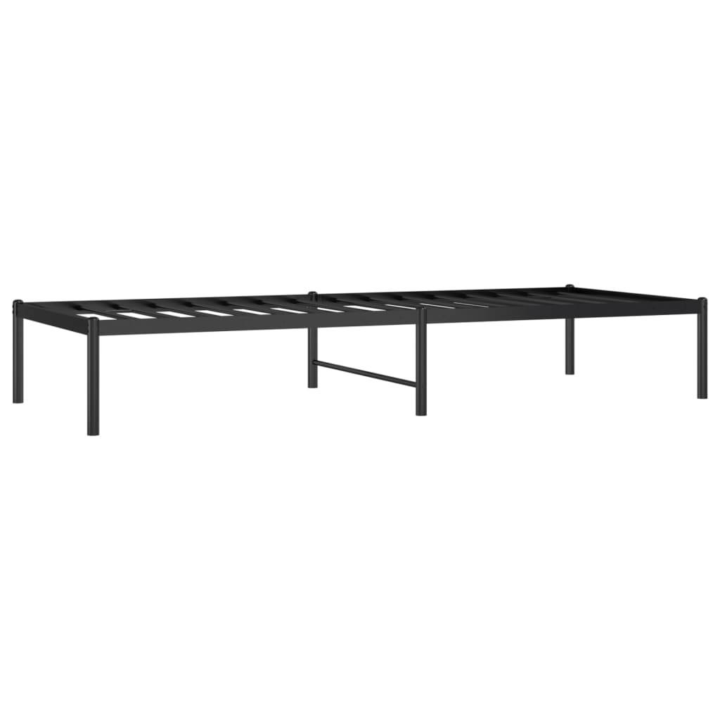 vidaXL Bettgestell Metall Schwarz 75x190 cm