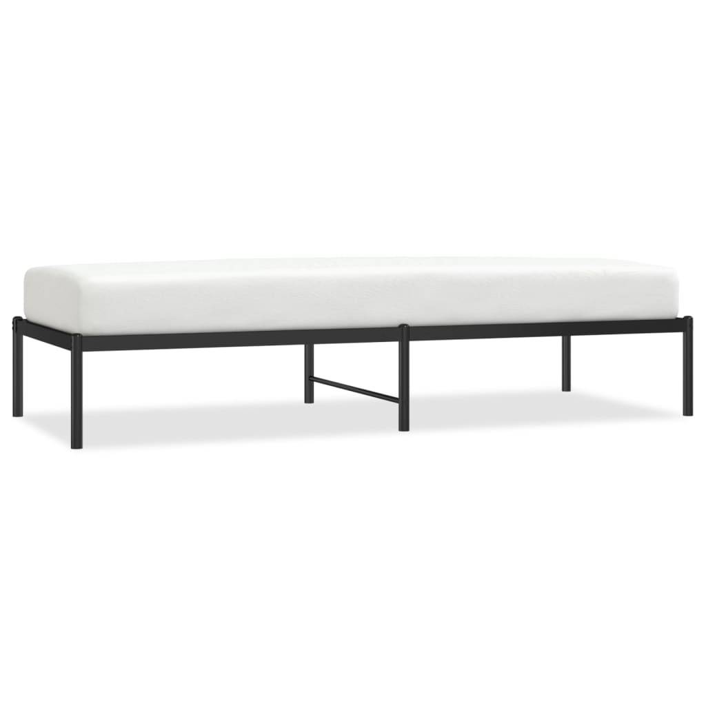 vidaXL Bettgestell Metall Schwarz 75x190 cm
