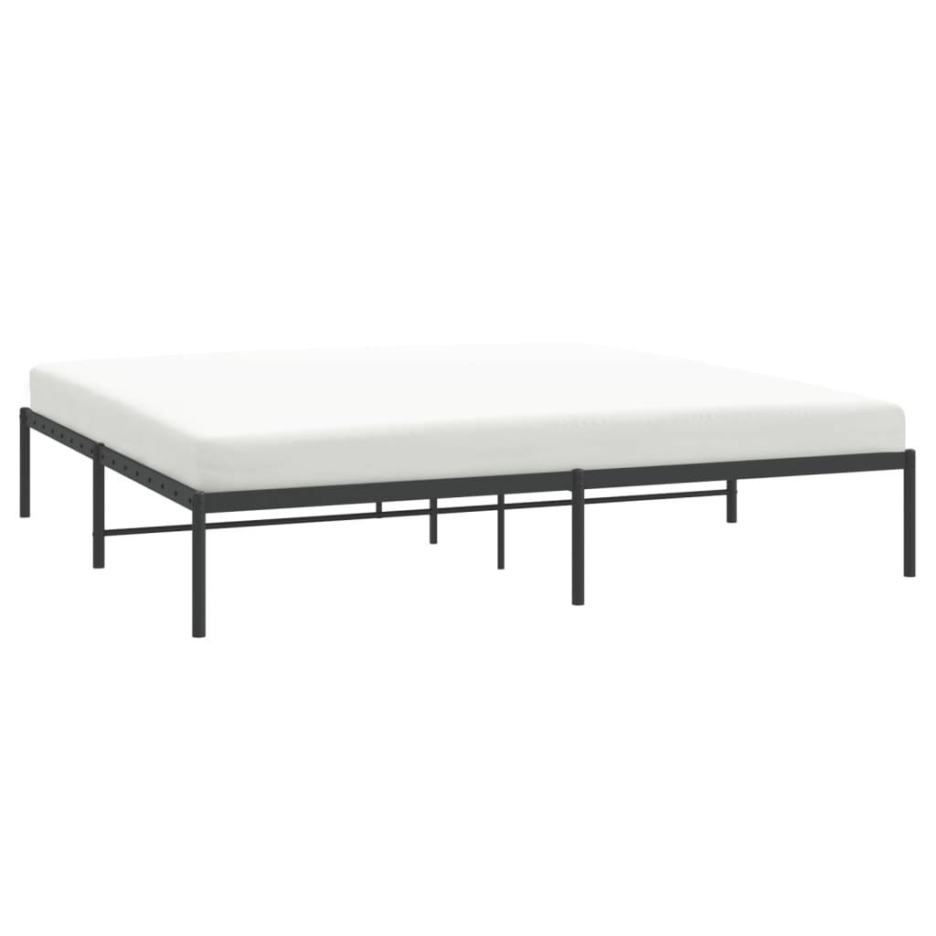 vidaXL Bettgestell Metall Schwarz 180x200 cm
