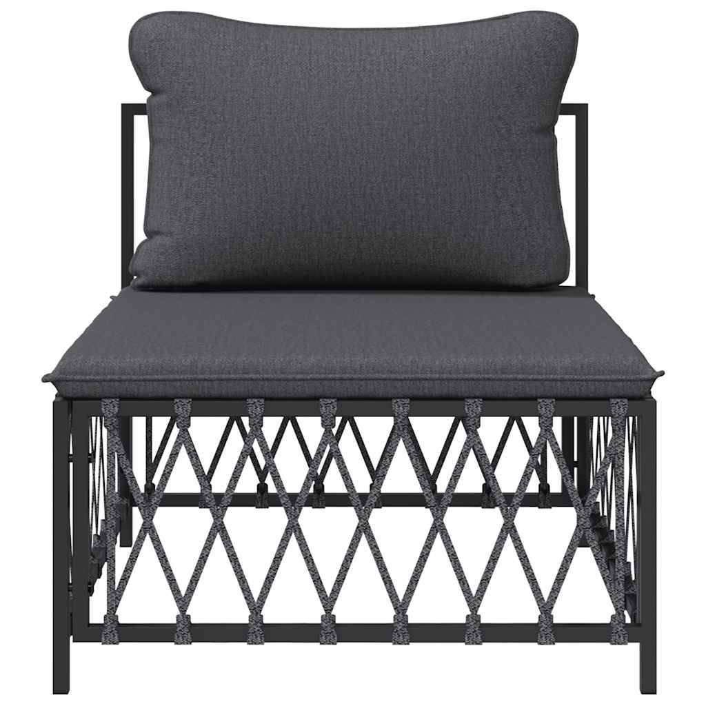 vidaXL Garten-Mittelsofa mit Kissen Anthrazit Gewebe