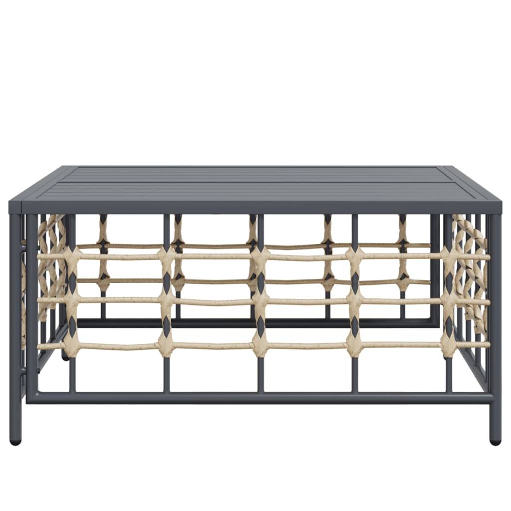 vidaXL Gartentisch Anthrazit 70x70x34 cm Poly Rattan