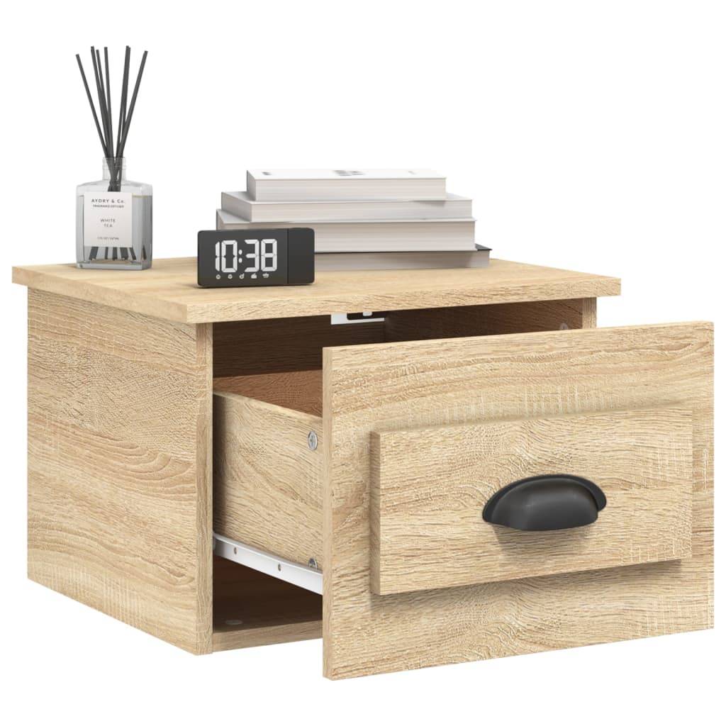 vidaXL Wand-Nachttisch Sonoma-Eiche 41,5x36x28 cm