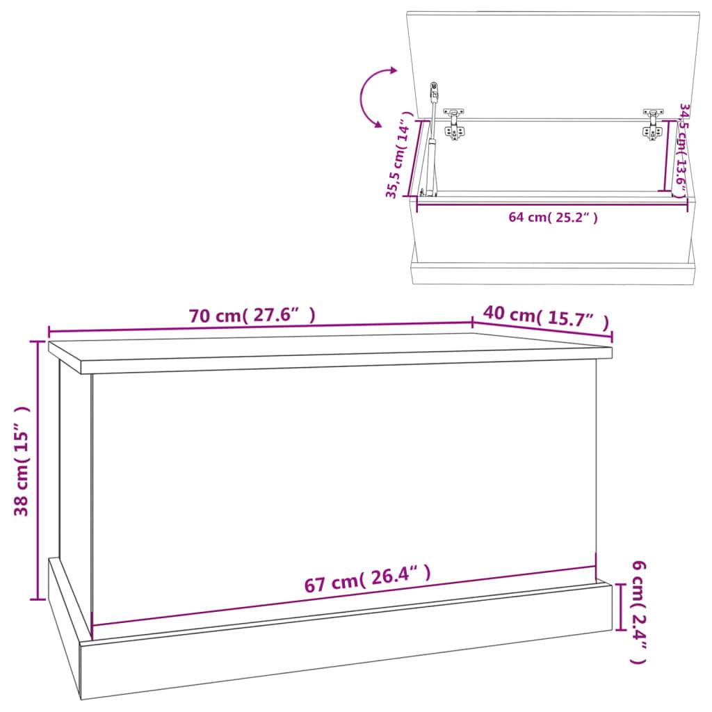 vidaXL Truhe Sonoma-Eiche 70x40x38 cm Holzwerkstoff
