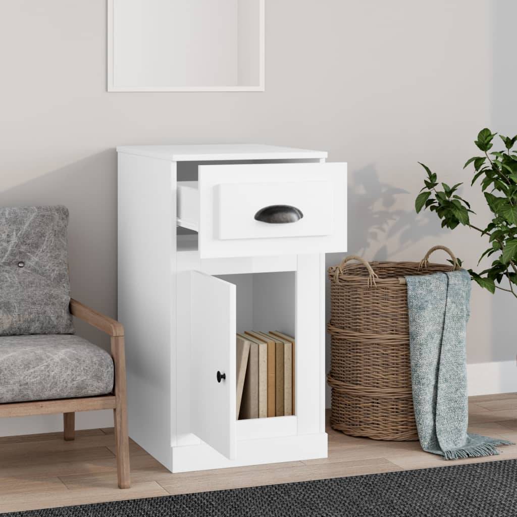 vidaXL Beistellschrank mit Schublade Weiß 40x50x75 cm Holzwerkstoff