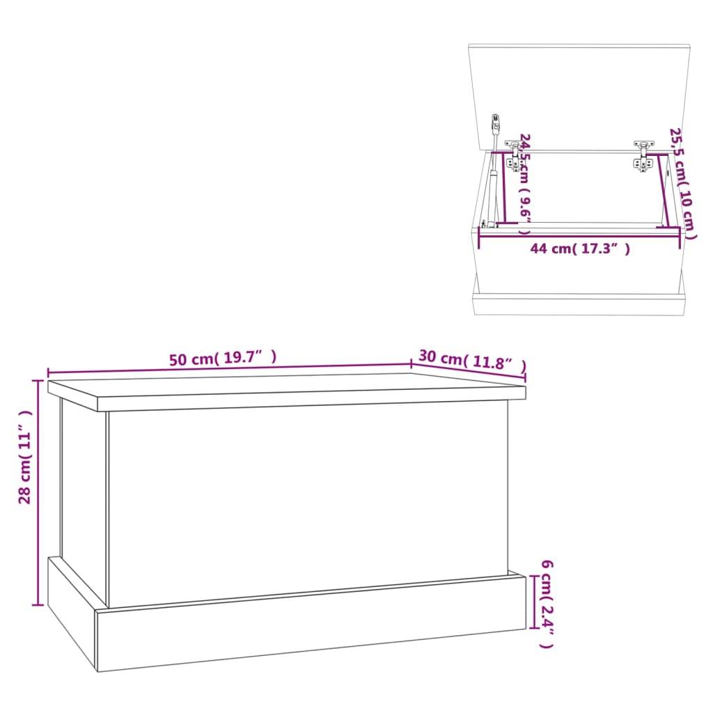 vidaXL Truhe Betongrau 50x30x28 cm Holzwerkstoff
