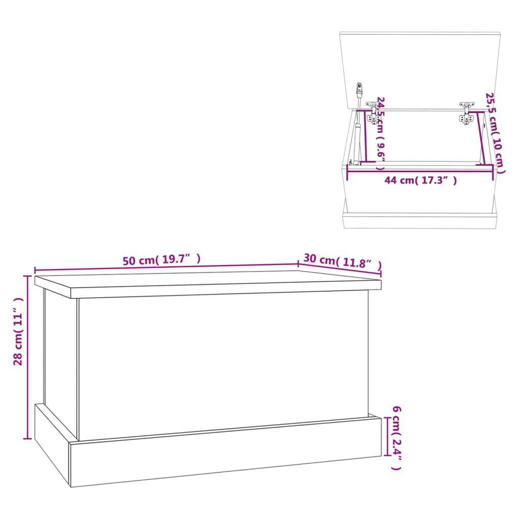 vidaXL Truhe Weiß 50x30x28 cm Holzwerkstoff