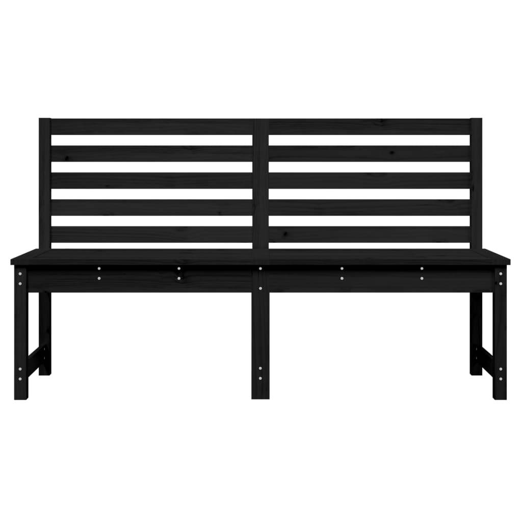 vidaXL Gartenbank Schwarz 157,5 cm Massivholz Kiefer