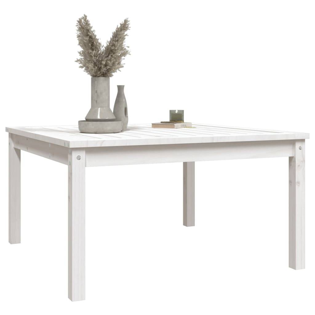 vidaXL Gartentisch Weiß 82,5x82,5x45 cm Massivholz Kiefer