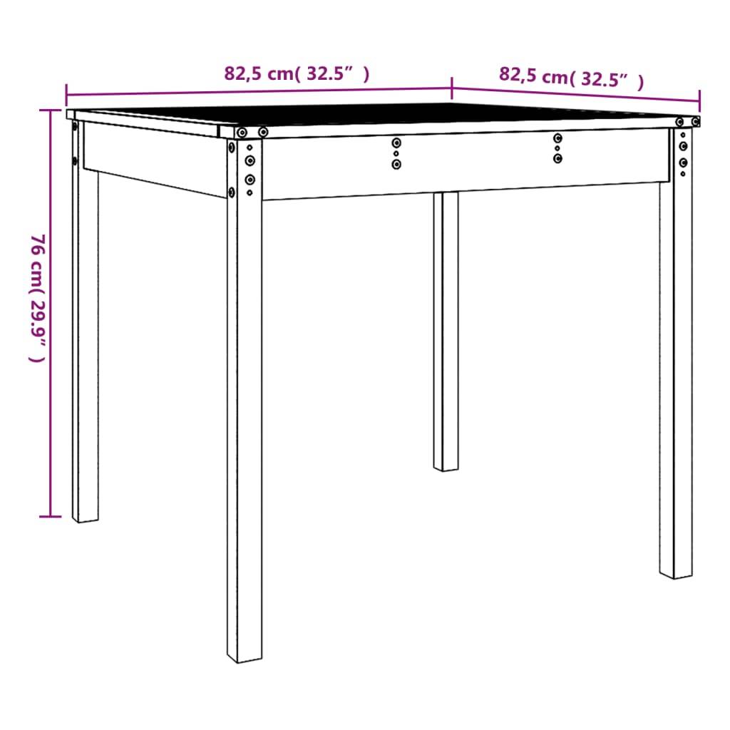 vidaXL Gartentisch 82,5x82,5x76 cm Massivholz Kiefer