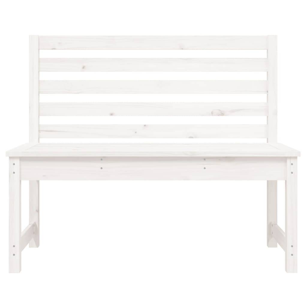 vidaXL Gartenbank Weiß 109 cm Massivholz Kiefer