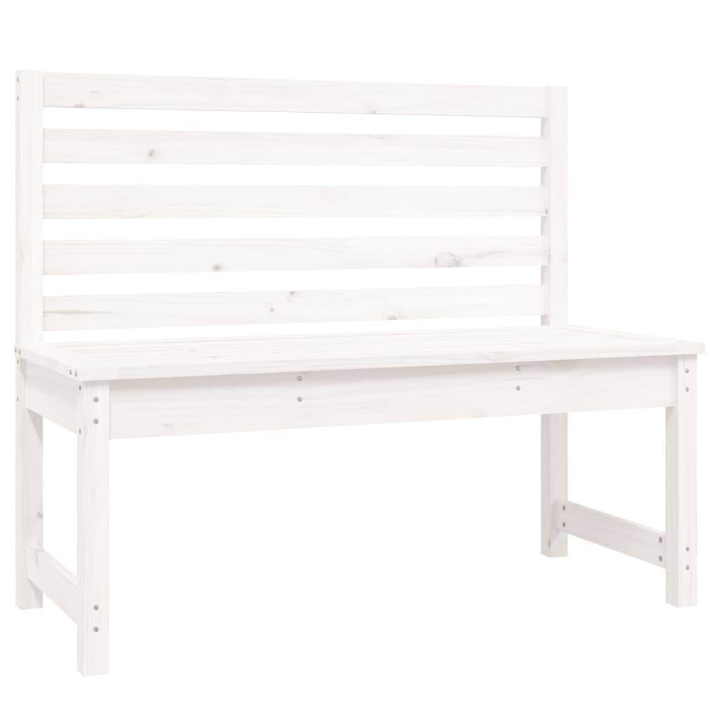 vidaXL Gartenbank Weiß 109 cm Massivholz Kiefer