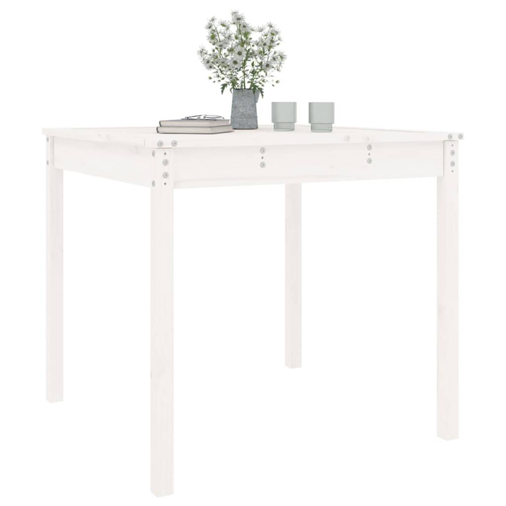 vidaXL Gartentisch Weiß 82,5x82,5x76 cm Massivholz Kiefer