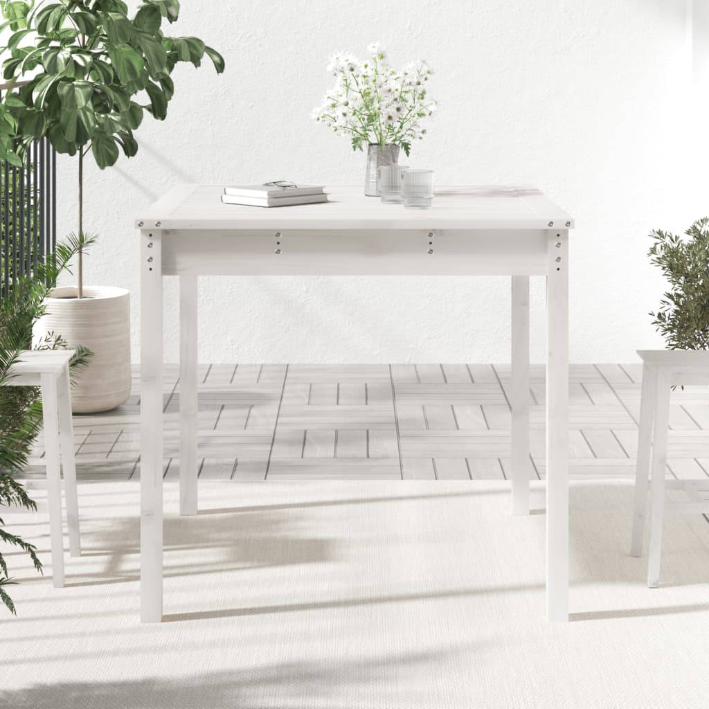 vidaXL Gartentisch Weiß 82,5x82,5x76 cm Massivholz Kiefer