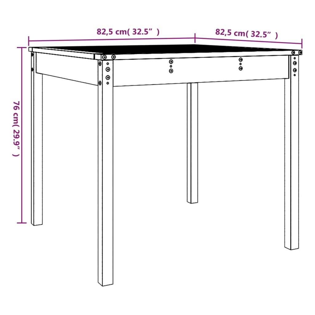 vidaXL Gartentisch Weiß 82,5x82,5x76 cm Massivholz Kiefer